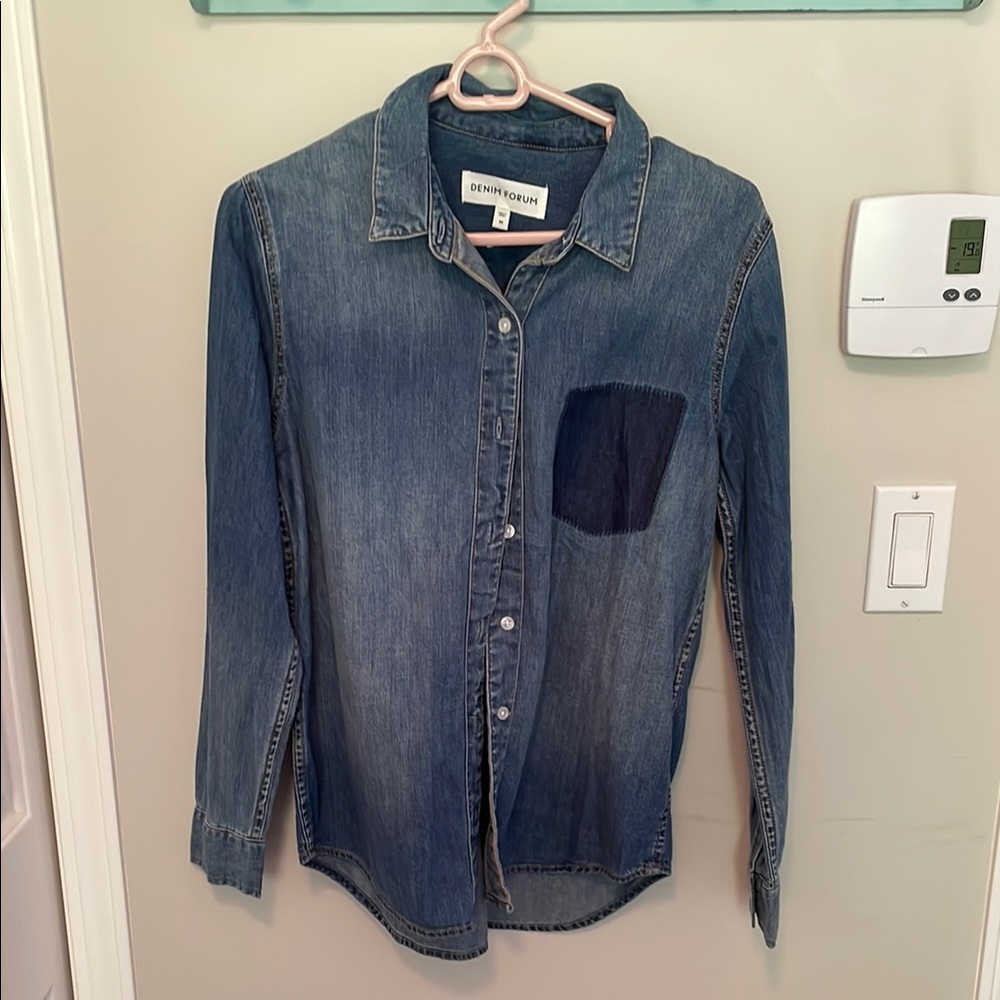 Aritzia Denim & Supply Blue Button-Up Shirt